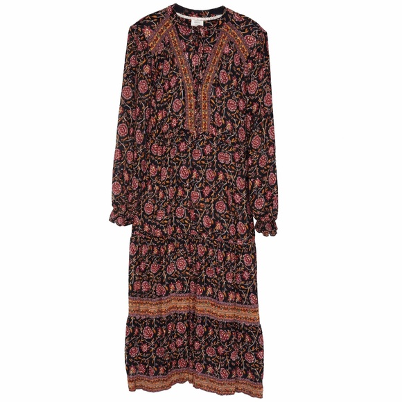 Knox Rose Floral Boho Granny-core Maxi Dress | Long Sleeve Tiered | XXL - Picture 2 of 9